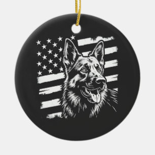 Lieverhebber van Duitse Herdershond USA Amerikaans Keramisch Ornament