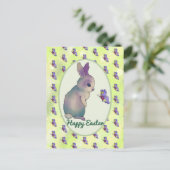 Lièvre avec carte postale papillon (Debout devant)