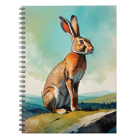 Lièvre de lapin vintage | Journal carnet (Devant)