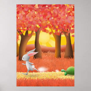 Lièvre et tortue 1 - affiche
