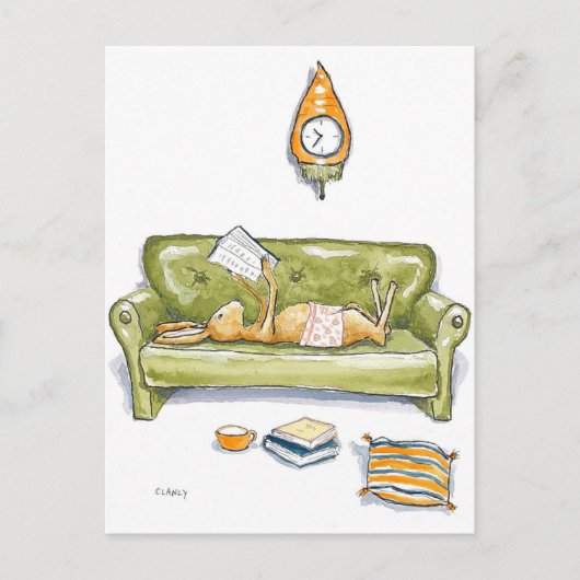 Lièvre Sur La Carte Postale Du Canapé (Devant)