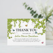 Lièvre vert et papillons Carte de remerciements de (Debout devant)