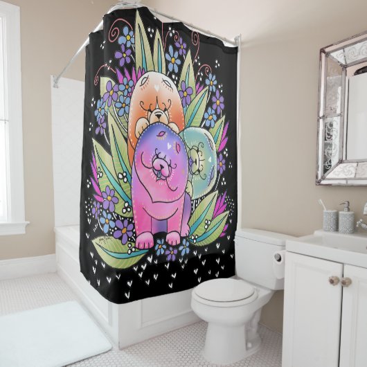 LIEZ LA BOUFFE de PLAYDATE - rideau en douche ou (En situation)