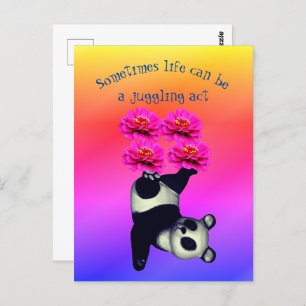 Life A Juggling Act Panda Beer Inspirerend Briefkaart