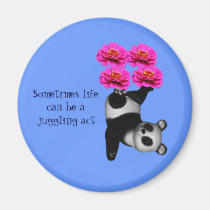Life A Juggling Act Panda Inspirerend Magnet Magneet