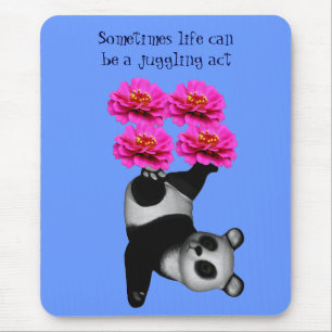 Life A Juggling Act Panda Inspirerend Mousepad Muismat