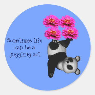 Life A Juggling Act Panda Inspirerend Sticker
