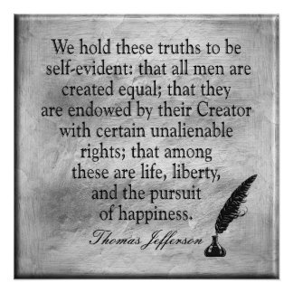 Life and Liberty - Jefferson Quote - Art Poster Perfect Poster