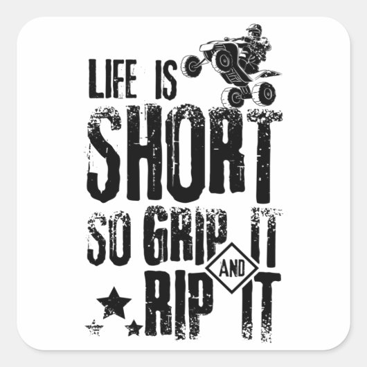 Life Atv Quad Vierkante Sticker (Voorkant)