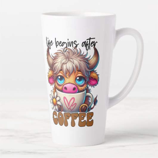 Life Begins After Coffee Latte Mok (Rechts)