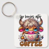 Life Begins After Coffee  Sleutelhanger (Voorkant)
