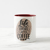 "Life Begins After Coffee" Two-toned Mug (Centre)