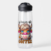 Life Begins After Coffee  Waterfles (Voorkant)