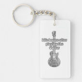 Life begins after playing the guitar. black & whit sleutelhanger (Voorkant)
