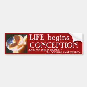 LIFE begint bij CONCEPTIE Bumpersticker