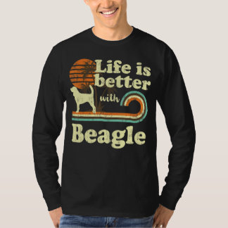 Life Better Beagle  Dog Mam Dad T-shirt