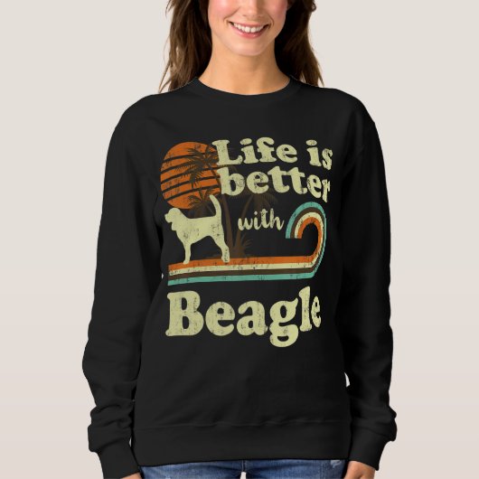 Life Better Beagle  Dog Mam Dad Trui (Voorkant)