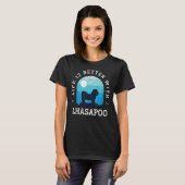 Life Better Lhasapoo Blue Dog mama T-shirt (Voorkant volledig)