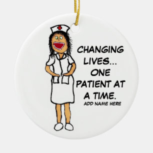 Life Changing Nurse Cartoon Keramisch Ornament