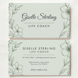 Life Coach Botanische Saliegroene Moderne Visitekaartje