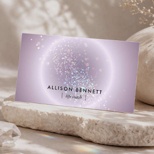 Life Coach Celestial Glow Minimal Zacht Lavendel Visitekaartje