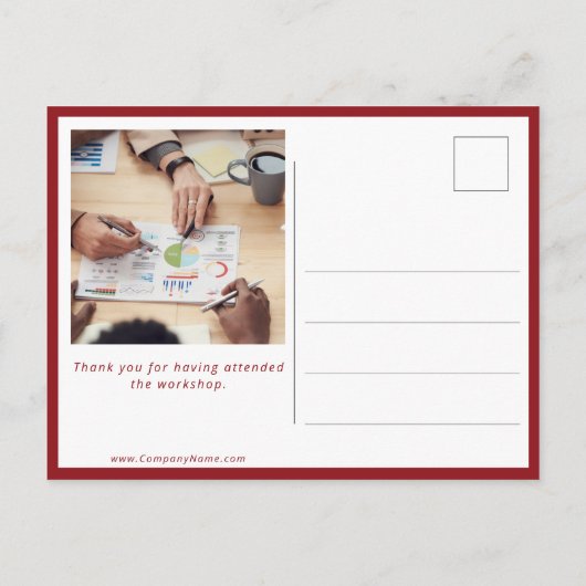 Life Coach Hartelijk dank voor uw workshopdeelneme Briefkaart (Achterkant)