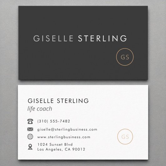 Life Coach Luxe Zwart Elegant Modern Visitekaartje