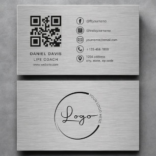 Life Coach Metalen QR-code Visitekaartje