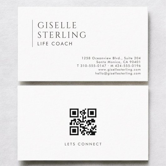 Life Coach Modern Professionele QR Code Visitekaartje