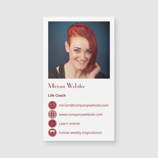 Life Coach Professional Networking Kaart Magnet (Voorkant)