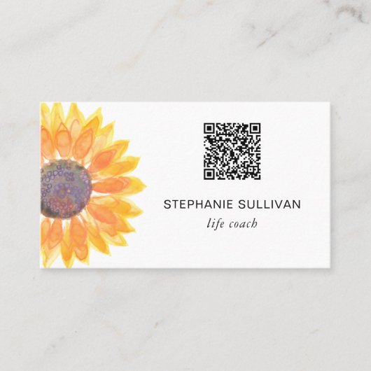 Life Coach QR Code Botanical Visitekaartje (Voorkant)