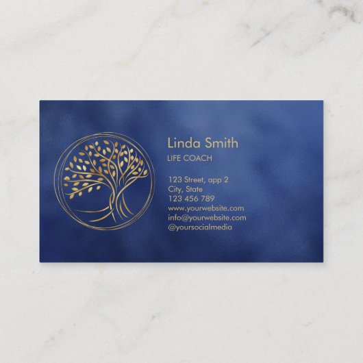 Life Coach Therapist Spa Wellness Cosmetics Tree B Visitekaartje (Achterkant)