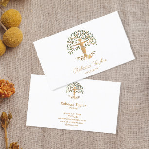 life coach tree of life therapeut yoga genezer bus visitekaartje