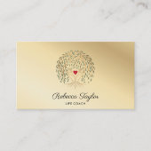 Life Coach Willow Tree of Life Heart Hands Visitekaartje (Voorkant)