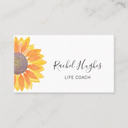 Life Coach Yellow Sunflower Visitekaartje (Voorkant)