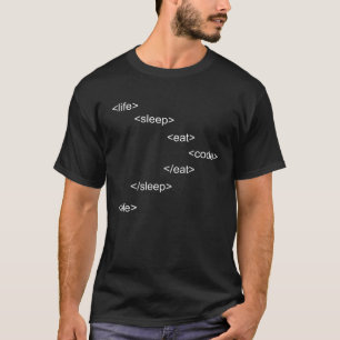 Life Eat Slaap Code Programmeur Nerd T-shirt
