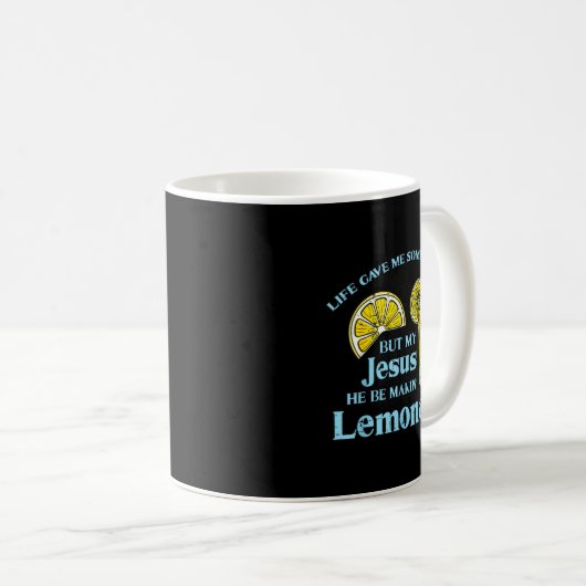 Life Gave Lemon Jesus Made Lemonade Christian Men Koffiemok (Voorkant rechts)