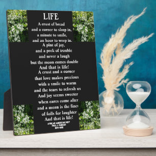 LIFE gedicht Fotoplaat