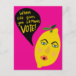 Life Give You Lemons Vote 2024 Verkiezingen Schatt Briefkaart