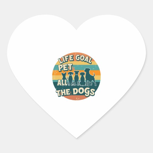 Life Goal Pet All The Dogs Copy Hart Sticker (Voorkant)