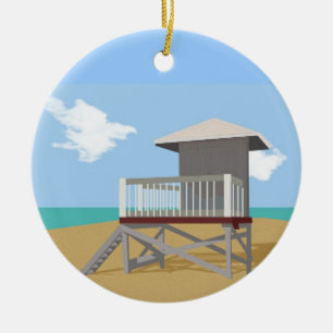 Life Guard Shack Keramisch Ornament