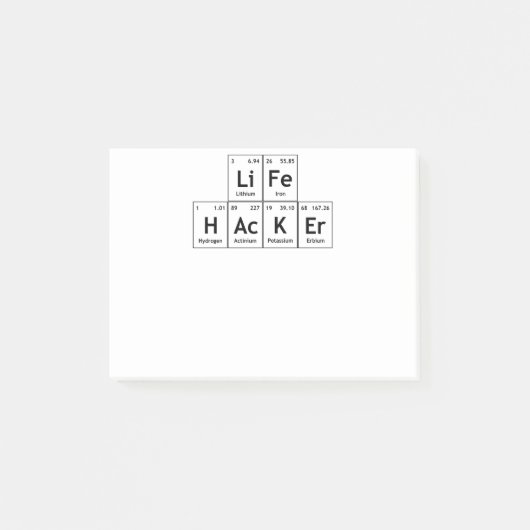 LiFe HAcKEr Chemistry Elements Periodic Table Word Post-it® Notes (Voorkant)