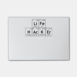 LiFe HAcKEr Chemistry Elements Periodic Table Word Post-it® Notes