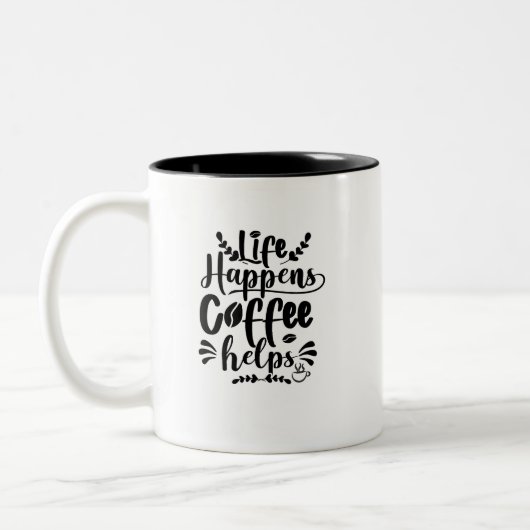 Life Happen Café Help Mug (Gauche)