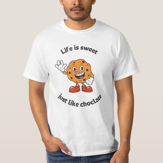 Life Happens, Chocolate Helps  T-shirt (Voorkant)