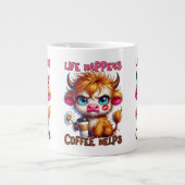 Life Happens Coffee Helps  Extra Grote Beker (Voorkant)