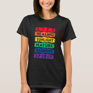 Life Healing Nature Harmoney Spirit Lgbtq Flag Lgb T-shirt