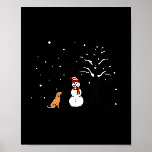 Life I Love You Peaceful Winter Snowman Dog Thema Poster