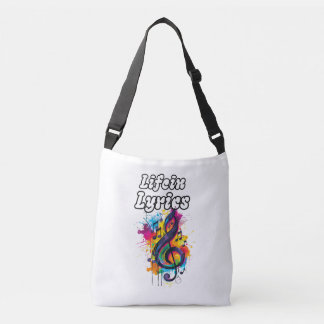 "Life in Lyrics" kleurrijke noten typografie ontwe Crossbody Tas