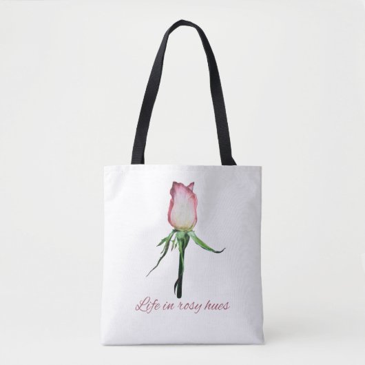 Life in Rosy Hues Rosebud Tote Bag (Voorkant)